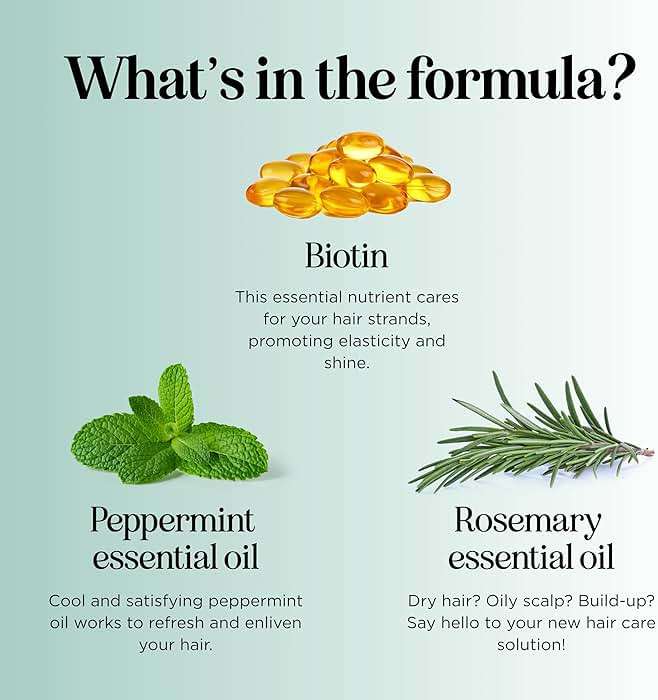 Biotin Rosemary Shampoo and Conditioner Set - Vegan Biotin Shampoo and Conditioner Set Volumizing Complex with Rosemary Essential Oil for Fine Weak & Dull Hair - Sulfate & Paraben Free (16 Fl Oz) - Image 5