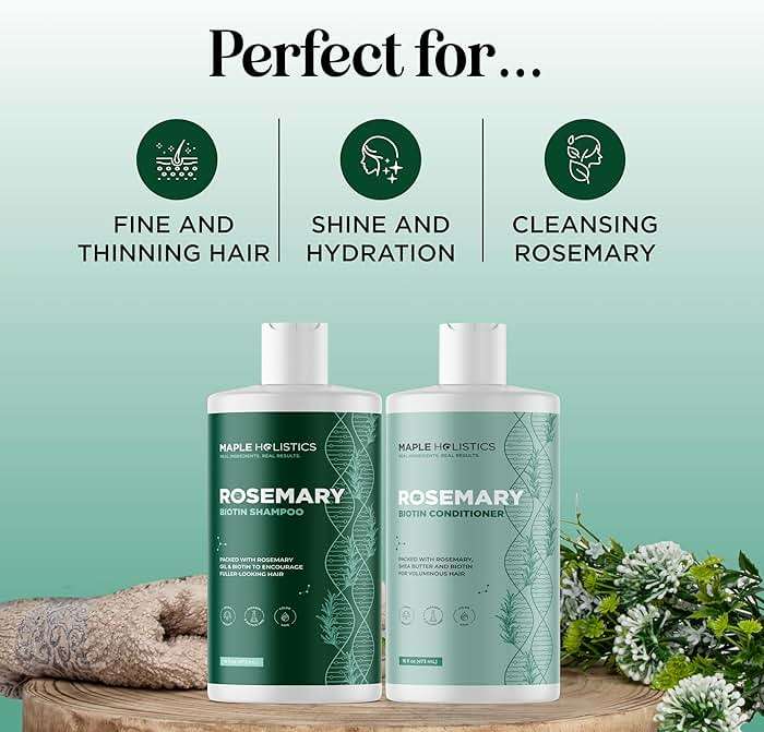 Biotin Rosemary Shampoo and Conditioner Set - Vegan Biotin Shampoo and Conditioner Set Volumizing Complex with Rosemary Essential Oil for Fine Weak & Dull Hair - Sulfate & Paraben Free (16 Fl Oz) - Image 7