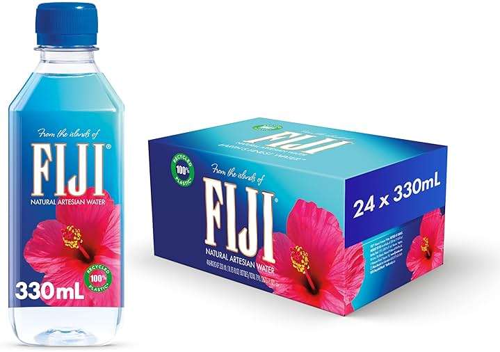 FIJI Natural Artesian Bottled Water 330mL / 11.15 Fl Ounce (Pack of 24) - 100% Natural Electrolytes - NEW - Image 1