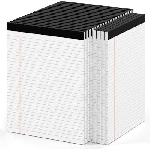 24 Pack Legal Pads 8.5 x 11 Note Pads 8.5 x 11 Inch Notepad 720 Sheets Writing Pads Wide Ruled Lined Paper Pads White Paper Note Pads 8.5 x 11 with 30 Sheets Per Legal Pad for School, Office, Home - Image 1