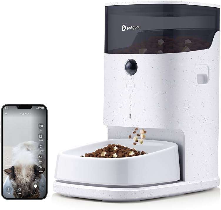 PF2 2.4G Healthy Automatic Cat feeder, 3.5L Automatic Dog Feeder with Video and Voice Call, APP data monitoring, Ceramic Bowl, Customized Timed Feeding,Freshness Preservation,Easy Removal for Cleaning - Image 1