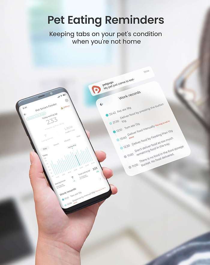 PF2 2.4G Healthy Automatic Cat feeder, 3.5L Automatic Dog Feeder with Video and Voice Call, APP data monitoring, Ceramic Bowl, Customized Timed Feeding,Freshness Preservation,Easy Removal for Cleaning - Image 5