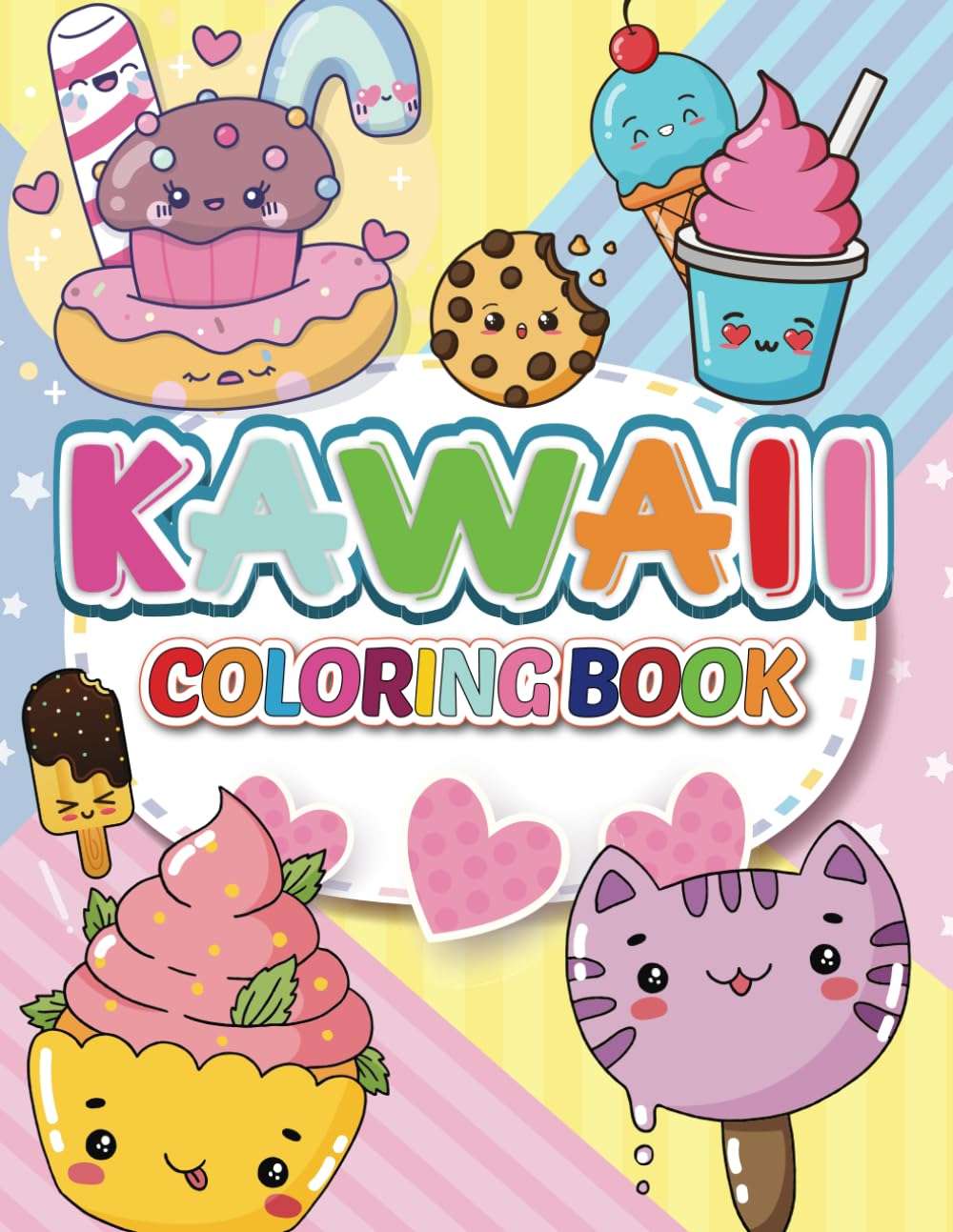 Kawaii Coloring Book: Animals, Food, Sushi, Unicorn, Clouds And More to Discover This Kawaii Coloring Book For All Ages (Kawaii Coloring Books) - Image 1