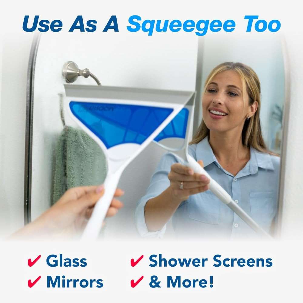 Helio AirBroom 3 Piece Kit All Surface Sweeper and Squeegee for Wet and Dry Cleaning Dust, Dirt, Liquids, Pet Hair, Tile, Hardwood Floors, Carpet, Furniture, Windows, Shower Doors As Seen on TV - Image 7