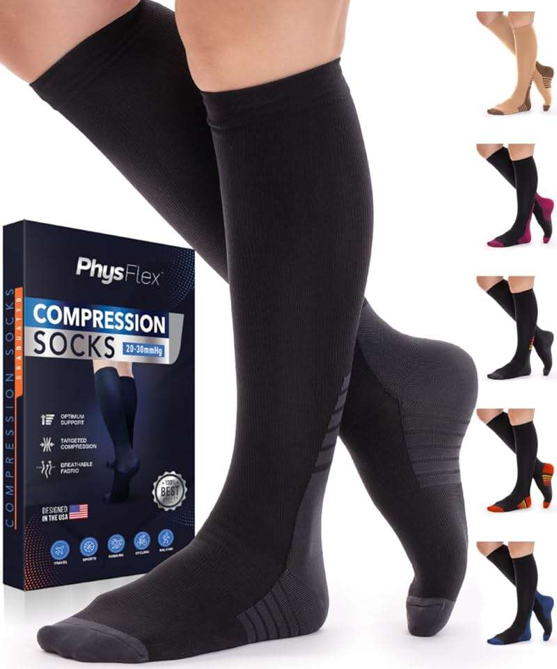 Compression Socks for Women & Men 20-30 mmHg – Circulation Support for Nurses, Travel, Flight, Running & Everyday Wear - Image 1