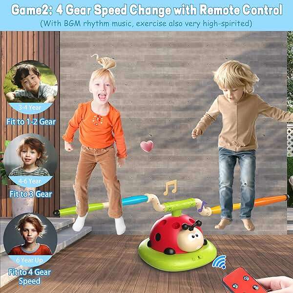 Engfa 3 in 1 Musical Jump, Toss Ring Game and Stomping Launch Rocket Launcher for Kids Toys for Girls Boys 3-5, Sports & Outdoors Toy for Ages 5-7 with Remote Control Outside Toys for Kids Ages 4-8 - Image 5