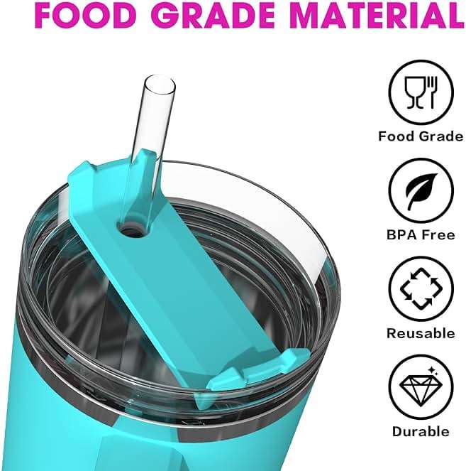 DISHWASHER SAFE Replacement Straws for Stanley Cup 40oz 30oz 64oz Tumbler, 10Pcs Reusable Clear Straws with Cleaning Brush for Stanley Cup Mug Accessories, BPA Free - Image 5