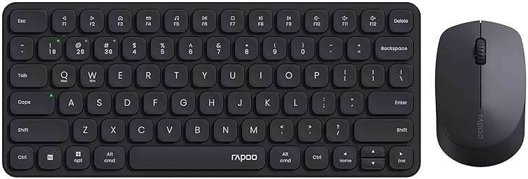Rapoo 9010M Multi-Device Keyboard and Mouse Combo, 2.4GHz/Bluetooth 5.0/4.0 Wireless Keyboard & Mouse Set for Windows/Mac/Linux/Chrome, Support 4 Devices, Low-Profile Silent Click, Battery Powered - Image 1