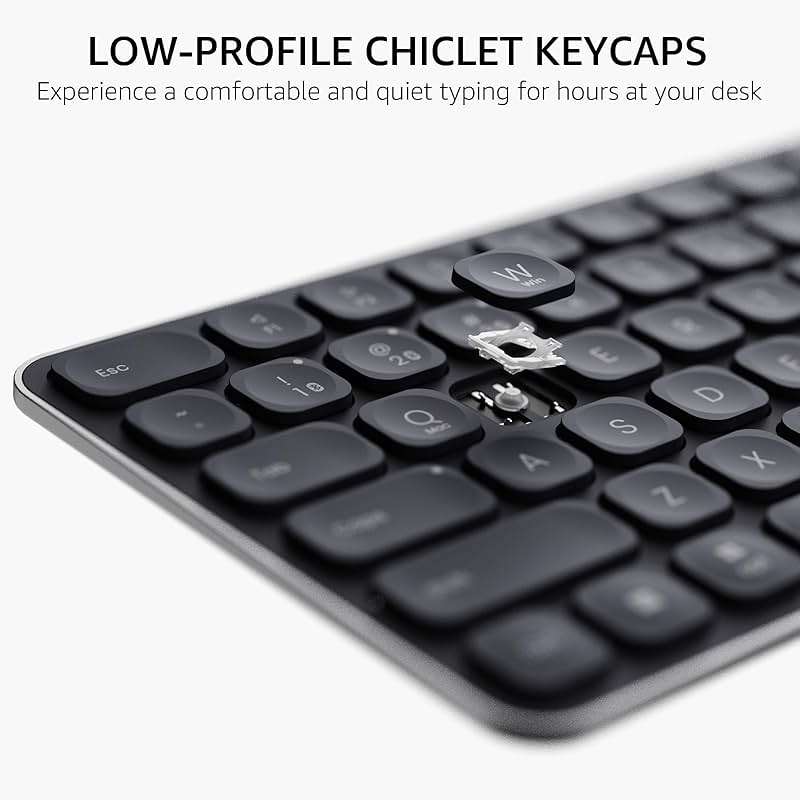 Rapoo 9010M Multi-Device Keyboard and Mouse Combo, 2.4GHz/Bluetooth 5.0/4.0 Wireless Keyboard & Mouse Set for Windows/Mac/Linux/Chrome, Support 4 Devices, Low-Profile Silent Click, Battery Powered - Image 4