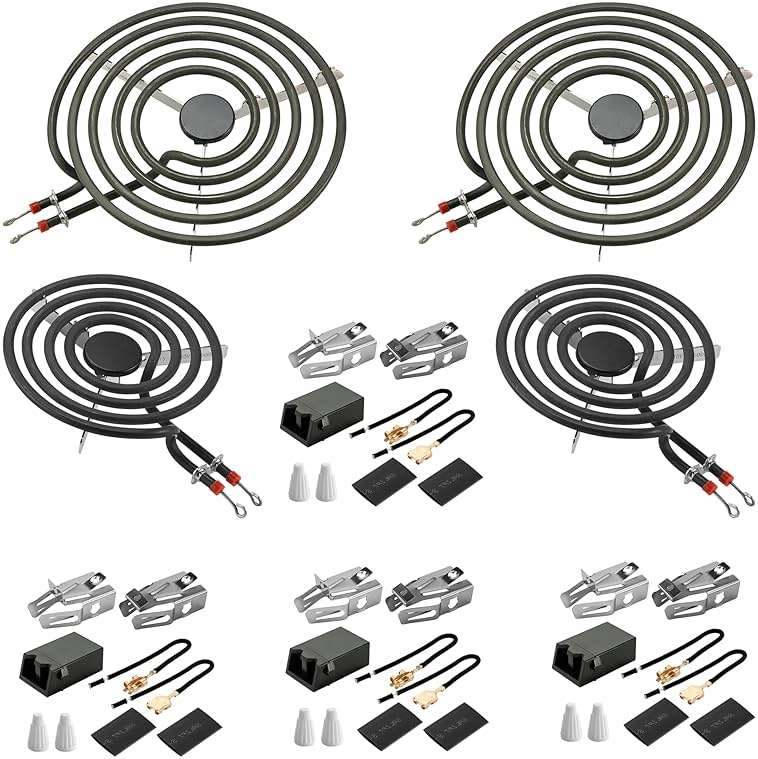 MP22YA Electric Range Burner Element Unit Set with 330031 Range Burner Receptacle Kit Fit for Ken-more Whirl-pool Frigi-daire May-tag Ranges/Stoves by Fetechmate - Image 1