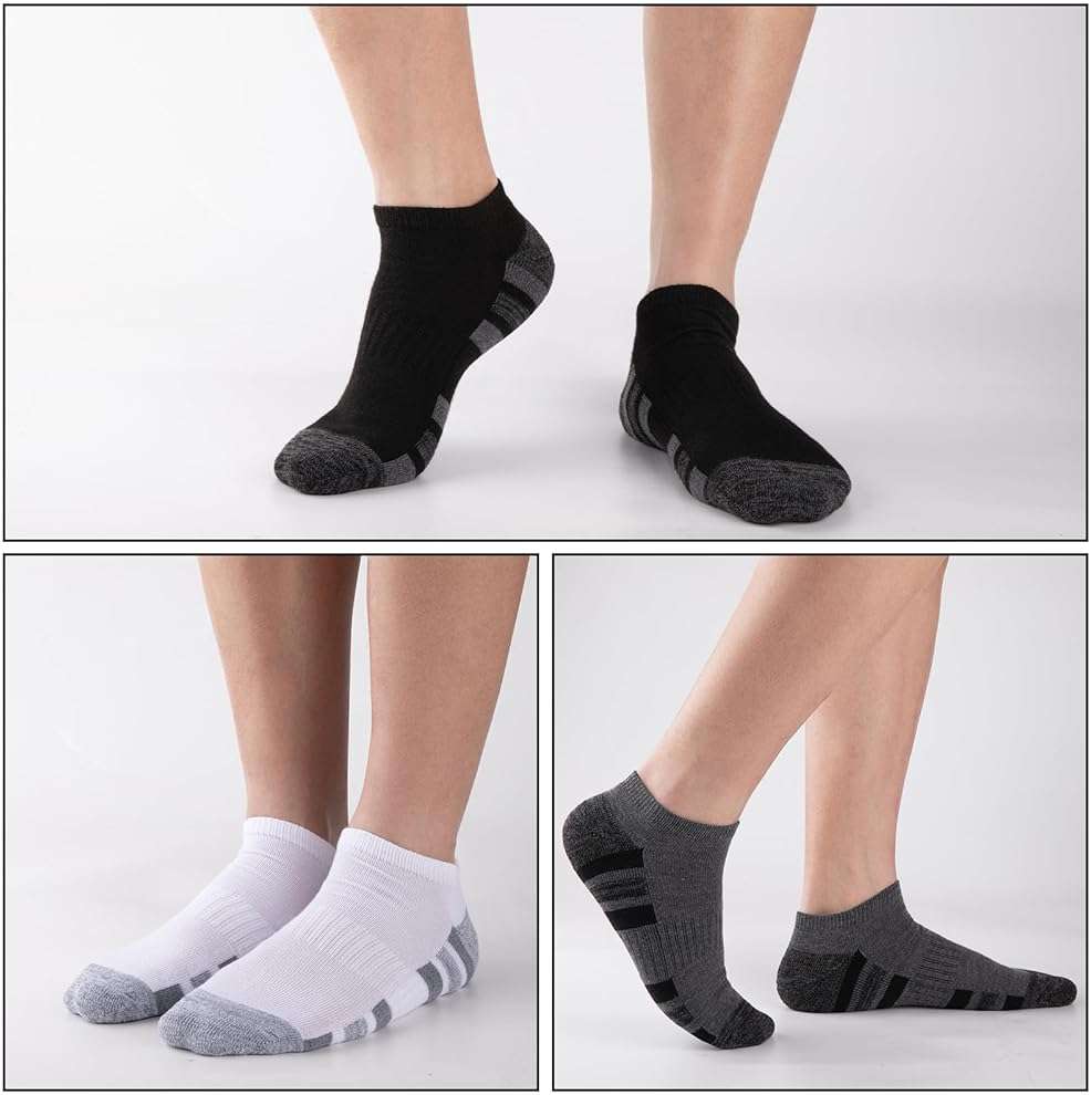 COOVAN 12 Pack Mens Ankle Socks Low Cut Cushioned Comfort Breathable Casual Socks 12 pairs - Image 2