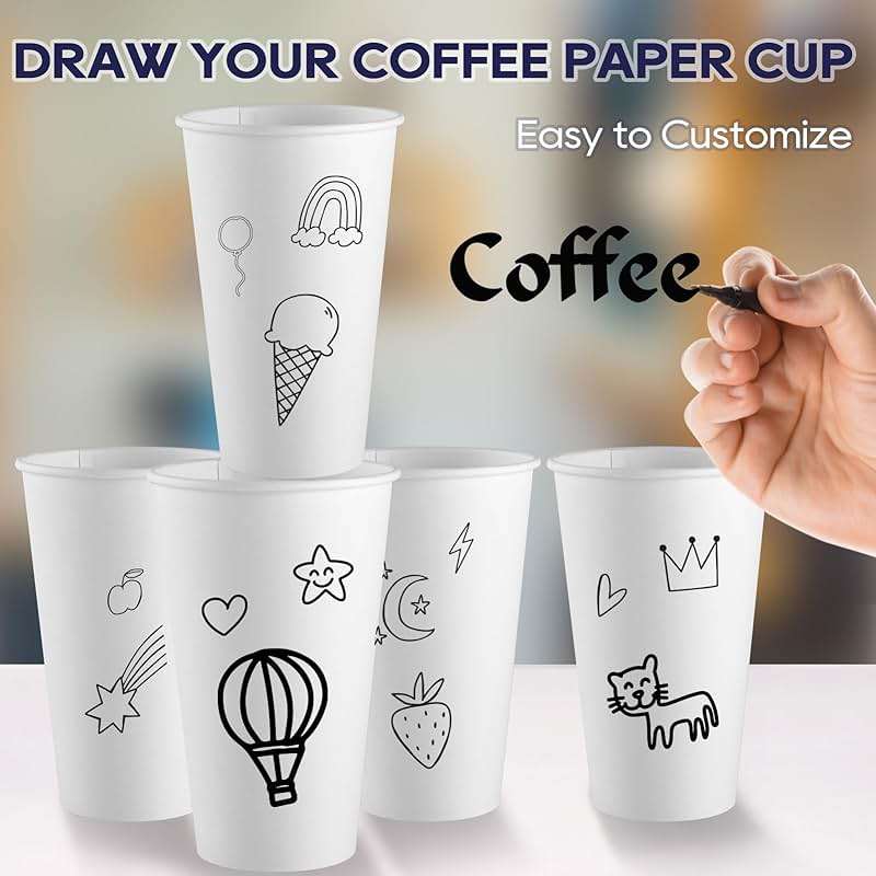 LITOPAK 1000 pack 16 oz Disposable Paper Coffee Cup, Hot Paper Coffee Cups, 16 oz White Paper Cups for Offices, Schools, Shops, Restaurants - Image 5