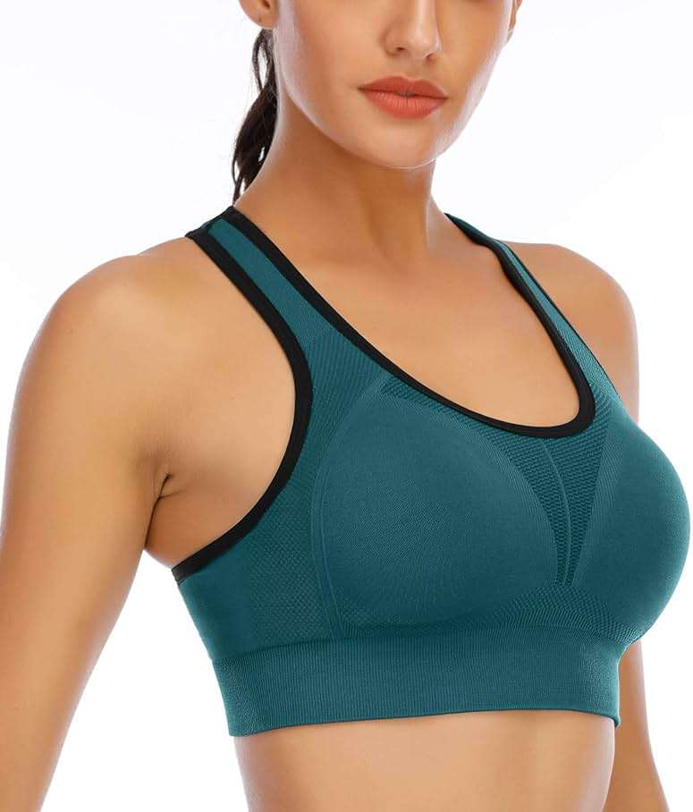 IUGA Sports Bras for Women High Impact Racerback Sports Bra Seamless Padded Sports Bra Yoga Bras Workout Bra Activewear Bra - Image 2