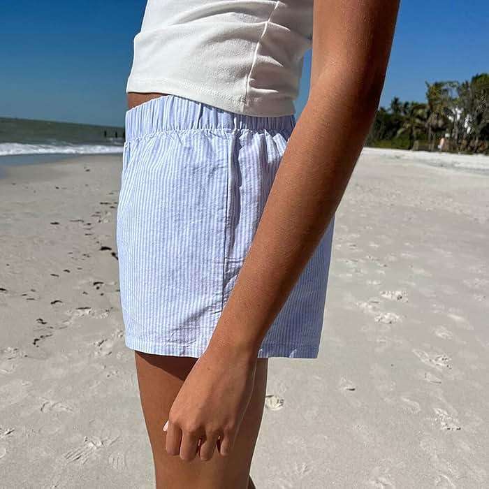 Y2k Plaid Shorts Cute Baggy Ginghem Boxer Shorts for Women Checked Lounge Pajama Bottom Preppy Sleep Pj Shorts - Image 3