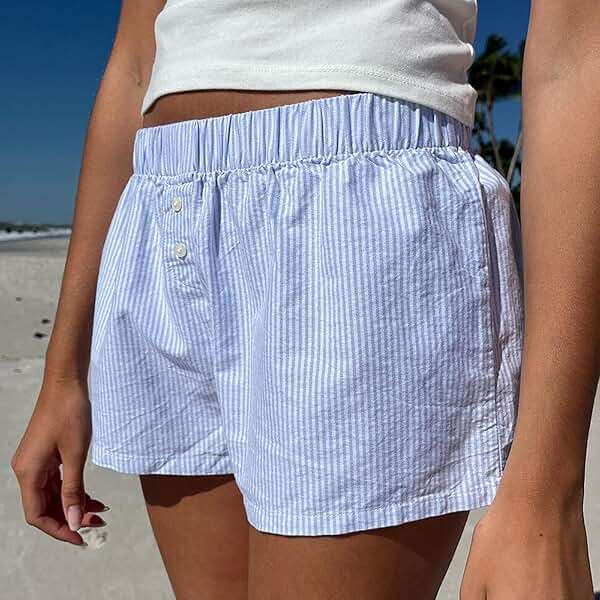 Y2k Plaid Shorts Cute Baggy Ginghem Boxer Shorts for Women Checked Lounge Pajama Bottom Preppy Sleep Pj Shorts - Image 5