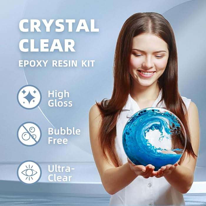 TAKIMO 68OZ Crystal Clear Epoxy Resin Kit, High Gloss Bubble Free Resin for Jewelry, Coasters, Molds, Art & DIY Projects, Self-Leveling 1:1 Casting & Coating Resin - Image 2