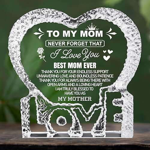 K-MLICE Mothers Day Mom Gifts, Gifts for Mom from Daughter Son K9 Crystal Keepsake Birthday Gifts for Mom Anniversary Christmas Mama to My Mom Best Presents - Image 1