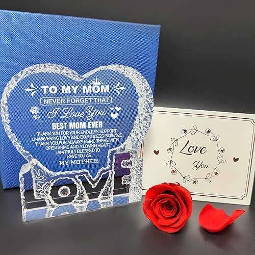 K-MLICE Mothers Day Mom Gifts, Gifts for Mom from Daughter Son K9 Crystal Keepsake Birthday Gifts for Mom Anniversary Christmas Mama to My Mom Best Presents - Image 4