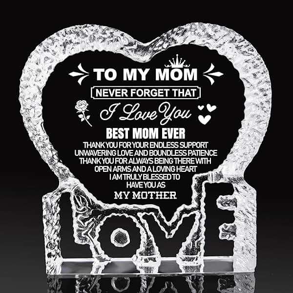 K-MLICE Mothers Day Mom Gifts, Gifts for Mom from Daughter Son K9 Crystal Keepsake Birthday Gifts for Mom Anniversary Christmas Mama to My Mom Best Presents - Image 6