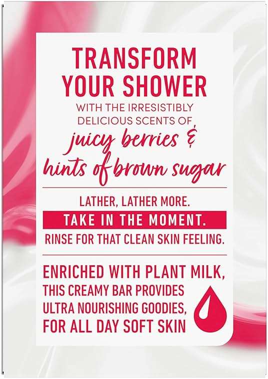 Dove Plant Milk Cleansing Bar Soap Oat Milk & Berry Brulee Moisture Marvel 4 Count for Moisturized Skin Gentle Cleanser, No Sulfate Cleansers or Parabens, 98% Biodegradable Formula 5 oz - Image 2