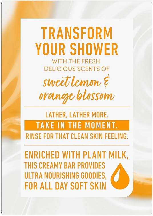 Dove Plant Milk Cleansing Bar Soap Turmeric Milk & Lemon Drop Glow Booster 4 Count for Moisturized Skin Gentle Cleanser, No Sulfate Cleansers or Parabens, 98% Biodegradable Formula 5 oz - Image 2