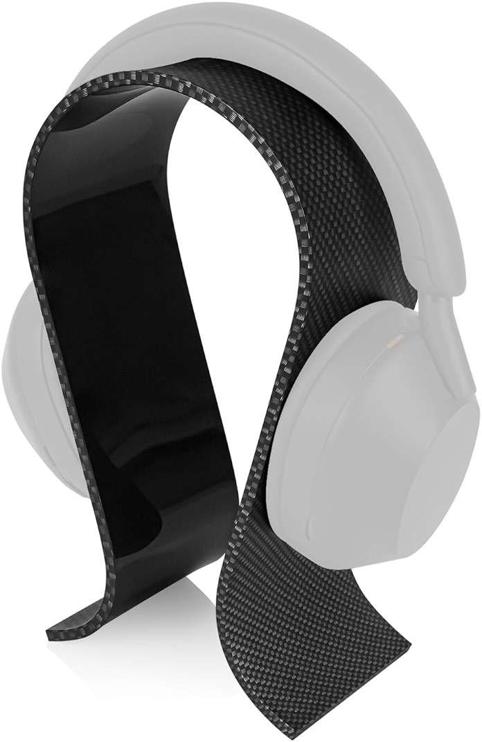 GEEKRIA Acrylic Omega Headphone Stand for On-Ear, Over-Ear Headphones, Gaming Headset Stand, Desk Display Hanger Compatible with Sony WH-1000XM6, WH-1000XM5, Beats Solo 4, Studio Pro (Black) - Image 1