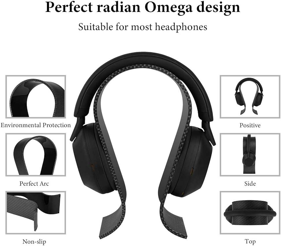 GEEKRIA Acrylic Omega Headphone Stand for On-Ear, Over-Ear Headphones, Gaming Headset Stand, Desk Display Hanger Compatible with Sony WH-1000XM6, WH-1000XM5, Beats Solo 4, Studio Pro (Black) - Image 4
