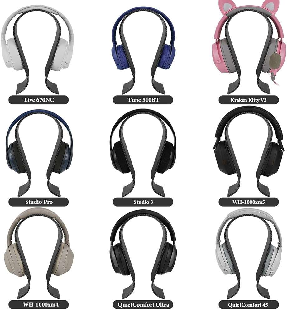 GEEKRIA Acrylic Omega Headphone Stand for On-Ear, Over-Ear Headphones, Gaming Headset Stand, Desk Display Hanger Compatible with Sony WH-1000XM6, WH-1000XM5, Beats Solo 4, Studio Pro (Black) - Image 5