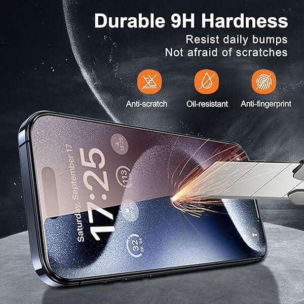 2 Pack for iPhone 15 and for iPhone 14 Pro Privacy Screen Protector Gradient colorful 25° Anti-Spy Tempered Glass for 14Pro Anti-Bluelight Easy Installation Frame Full Coverage shatterproof 6.1 inch - Image 6