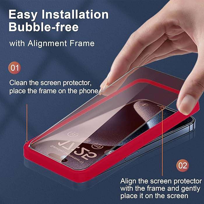 2 Pack for iPhone 15 and for iPhone 14 Pro Privacy Screen Protector Gradient colorful 25° Anti-Spy Tempered Glass for 14Pro Anti-Bluelight Easy Installation Frame Full Coverage shatterproof 6.1 inch - Image 7