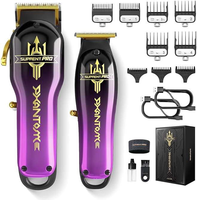 SUPRENT PRO Professional Hair Clippers for Men- Barber Clippers Set Brushless Motor, Cordless Hair Clipper with Zero Gap Hair Trimmer- Premium Hair Cutting kit Gift for Men - Image 1