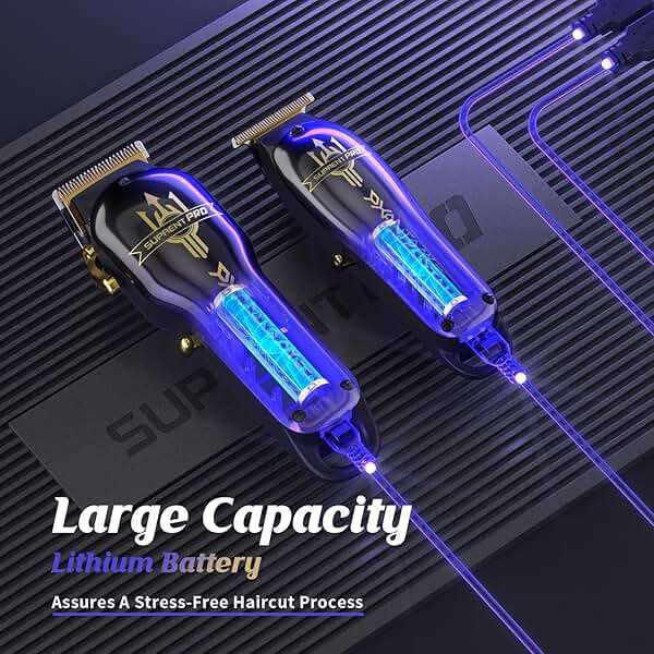 SUPRENT PRO Professional Hair Clippers for Men- Barber Clippers Set Brushless Motor, Cordless Hair Clipper with Zero Gap Hair Trimmer- Premium Hair Cutting kit Gift for Men - Image 5