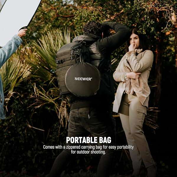 NEEWER 32"/80cm 5 in 1 Light Reflector with Clamp & Hand Grips, Polyester Multi Disc Photography Diffuser, Translucent/Silver/Gold/White/Black, 3/8" Thread, for Studio Outdoor Lighting, RF-80II - Image 7