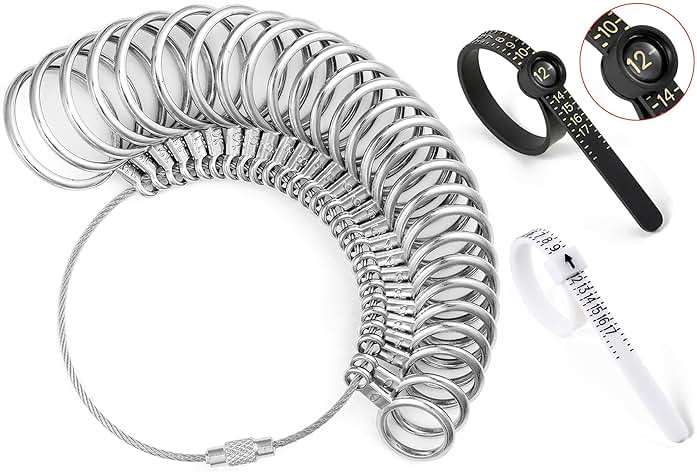 Bflaae Ring Sizer Measuring Tool Kit, 27 PCS Stainless Steel Measuring Ring Tool, US Ring Size 0-13 with Half Size, 2 PCS Reusable Finger Size Tape with Magnified Glass 1-17 USA Rings Size - Image 1