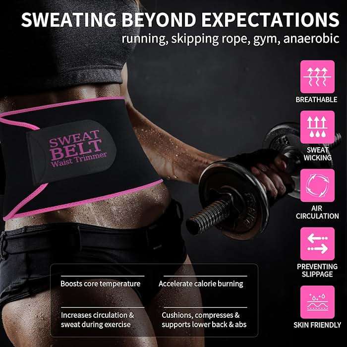 Lisacool Waist Trainer for Women Lower Belly Fat,Waist Sweat Band for Women,Belly Band Tummy Control & Workout Waist Trimmer - Image 3