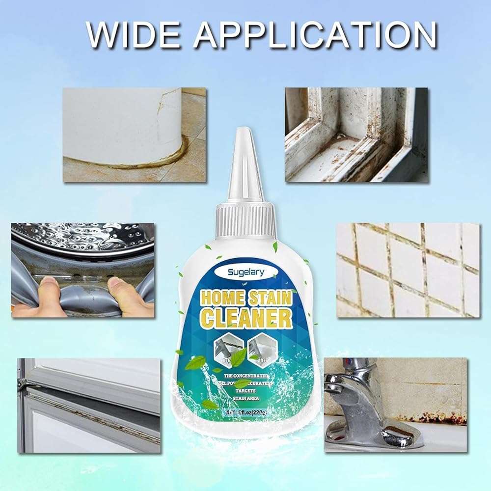 Sugelary Mold Stain Cleaner, 8 Fl oz All-Purpose Gel for Washing Machine Cleaner Front Loader Seal, Household Cleaner Gel for Bathroom Grout, Sink, Shower, Caulk, Washing Machine Cleaning Solution - Image 3