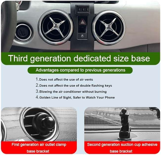 MikeHam Car Phone Holder for Mercedes-Benz GLK-Class Auto Accessories [Only for 2013-2015 Benz GLK Class] [Auto Lock Hands Free Cell Phone Mount Car fits for iPhone & All Smartphones] - Image 2