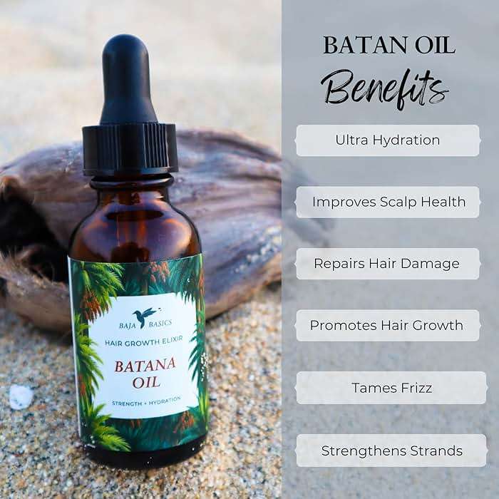Baja Basics Batana Oil for Hair Growth with Argan Oil for Hair, Jamaican Black Castor Oil, Thickening, Strengthening, Moisturizing, Hydrating for Dry Hair and All Hair Types for Men and Women 1oz - Image 3