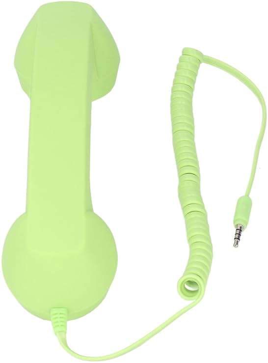 3.5mm Vintage Retro Telephone Handset, Cell Phone Receiver, Radiation Proof Retro Handset, Microphone Speaker for Cellphone Smartphone, Handheld Old Telephone Headset (Green) - Image 4