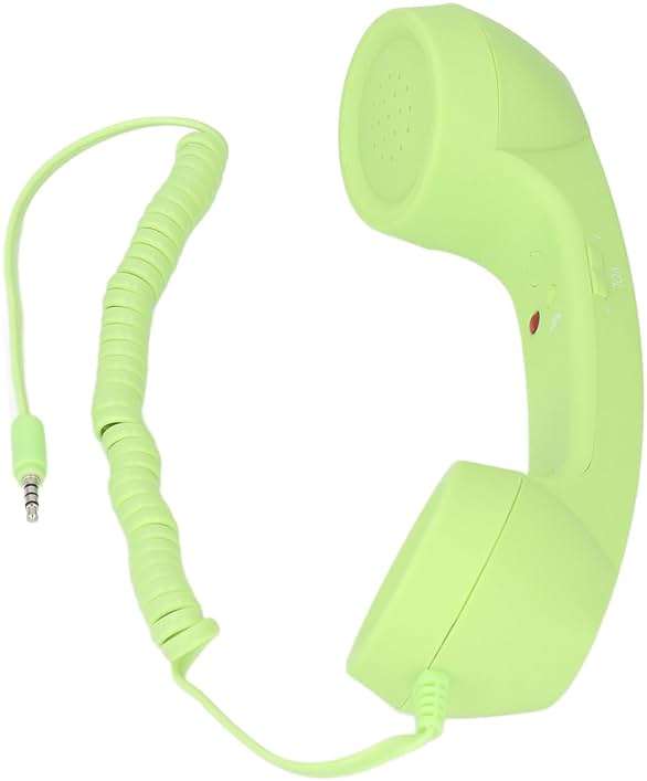3.5mm Vintage Retro Telephone Handset, Cell Phone Receiver, Radiation Proof Retro Handset, Microphone Speaker for Cellphone Smartphone, Handheld Old Telephone Headset (Green) - Image 5