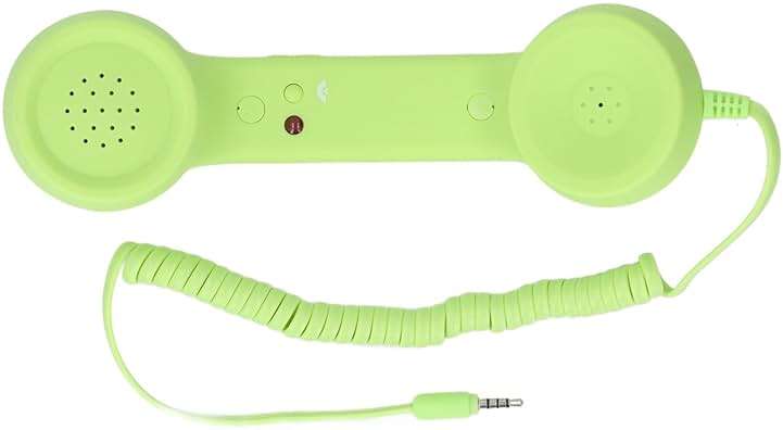 3.5mm Vintage Retro Telephone Handset, Cell Phone Receiver, Radiation Proof Retro Handset, Microphone Speaker for Cellphone Smartphone, Handheld Old Telephone Headset (Green) - Image 6