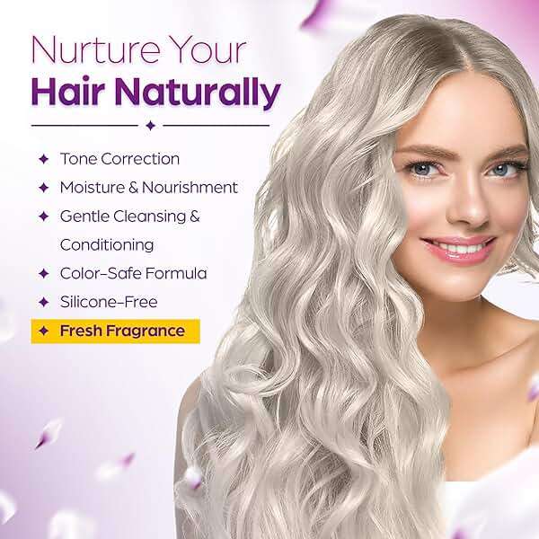 Herbishh Purple Shampoo for Blonde Hair 16.9 fl. Oz, Eliminates Yellow & Brassy Undertones from Silver & Highlighted Hair, Deep Cleansing Shampoo, Frizz Control & Color Protection - Image 6