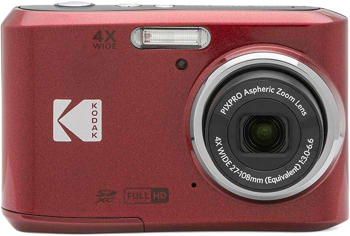 Kodak PIXPRO FZ45 16MP Digital Camera 4X Optical Zoom 27mm Wide Angle 1080P Full HD Video 2.7" LCD Camera (Red) + 64GB Card and Reader + Case + Memory Wallet + Tripod + Cleaning Bundle - Image 2