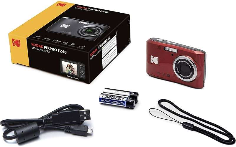 Kodak PIXPRO FZ45 16MP Digital Camera 4X Optical Zoom 27mm Wide Angle 1080P Full HD Video 2.7" LCD Camera (Red) + 64GB Card and Reader + Case + Memory Wallet + Tripod + Cleaning Bundle - Image 4