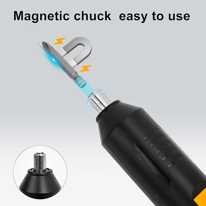 JULIXIN Cordless Screwdriver Rechargeable – Compact Battery Operated Electric Screw Driver with Magnetic Bits, Type-C Charging, 12 Bits & Storage Box – Small Power Screwdriver for DIY & Repairs - Image 4