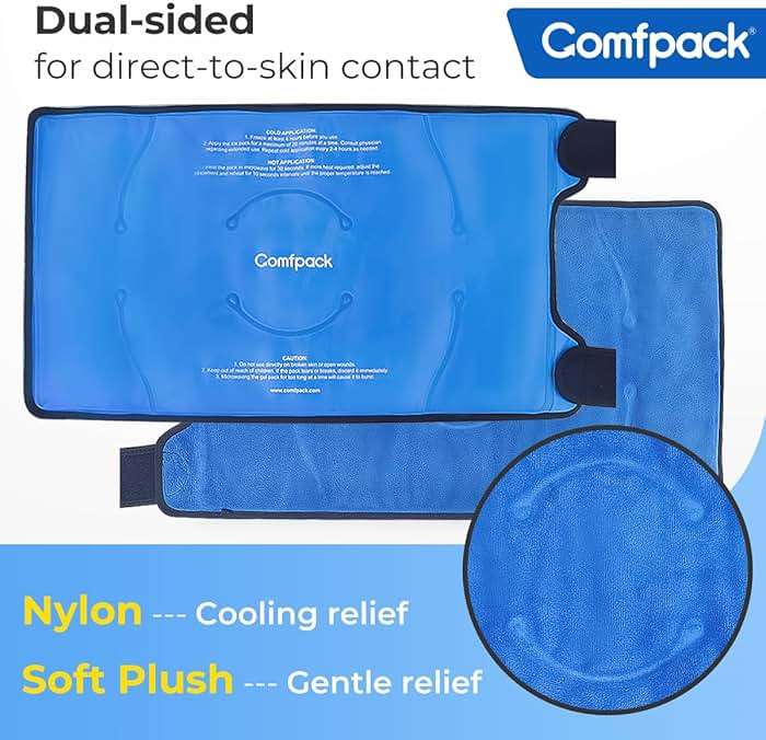 Comfpack Large Ice Pack for Knee Pain Relief, Flexible Reusable Wrap After Surgery,Cold Pack for Sports Injuries, Swelling, Arthritis, Meniscus Tear,ACL, Pain Relief for Leg, Shoulder, Elbow, Ankle - Image 5