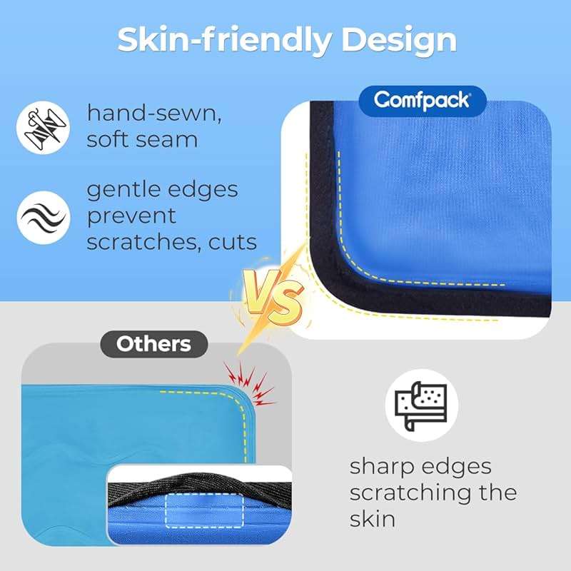 Comfpack Large Ice Pack for Knee Pain Relief, Flexible Reusable Wrap After Surgery,Cold Pack for Sports Injuries, Swelling, Arthritis, Meniscus Tear,ACL, Pain Relief for Leg, Shoulder, Elbow, Ankle - Image 6
