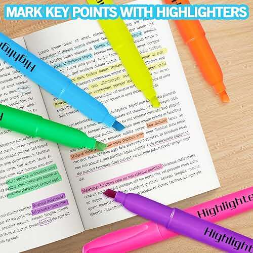 Duchong 108 Highlighters Bulk, Highlighters Assorted Colors, Chisel Tip Dry-Quickly No Bleed Highlighter, Office Classroom Must Have, Back to School Supplies for Teachers(Multicolor) - Image 5