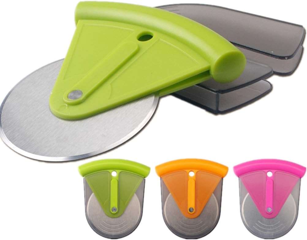 RORPOIR Small Pizza Wheel Cutter with Stainless Steel Blade and Non-Slip Grip Handle Compact 4.40 Inch Pizza Slicer with Safety Abs Cover for Effortless Cutting of Dough and Pastry - Image 2