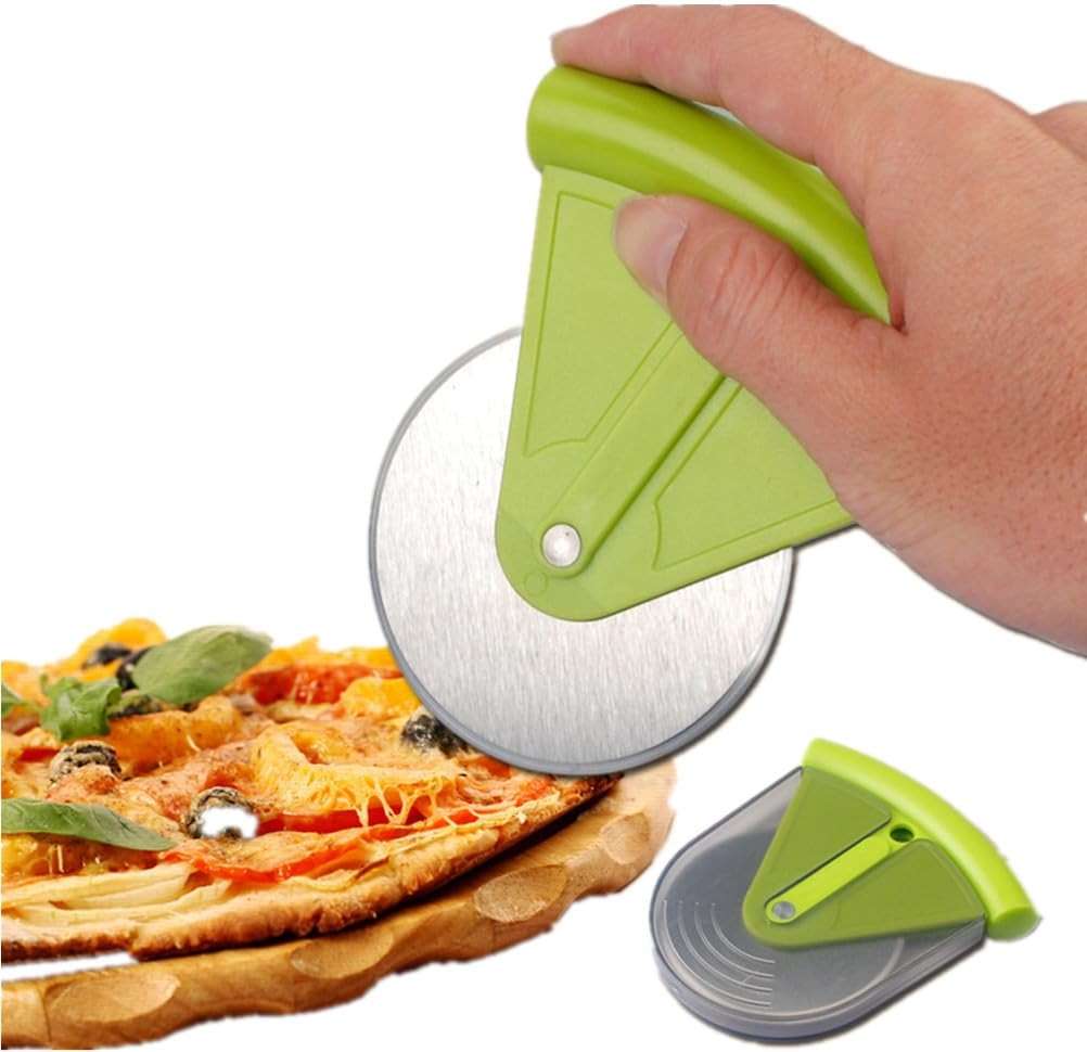 RORPOIR Small Pizza Wheel Cutter with Stainless Steel Blade and Non-Slip Grip Handle Compact 4.40 Inch Pizza Slicer with Safety Abs Cover for Effortless Cutting of Dough and Pastry - Image 4